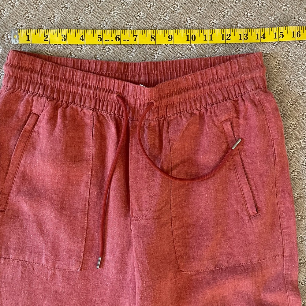 Athleta Retreat 100% Linen High Rise Wide Leg Pant,  Terracotta, Sz Small - Picture 15 of 16